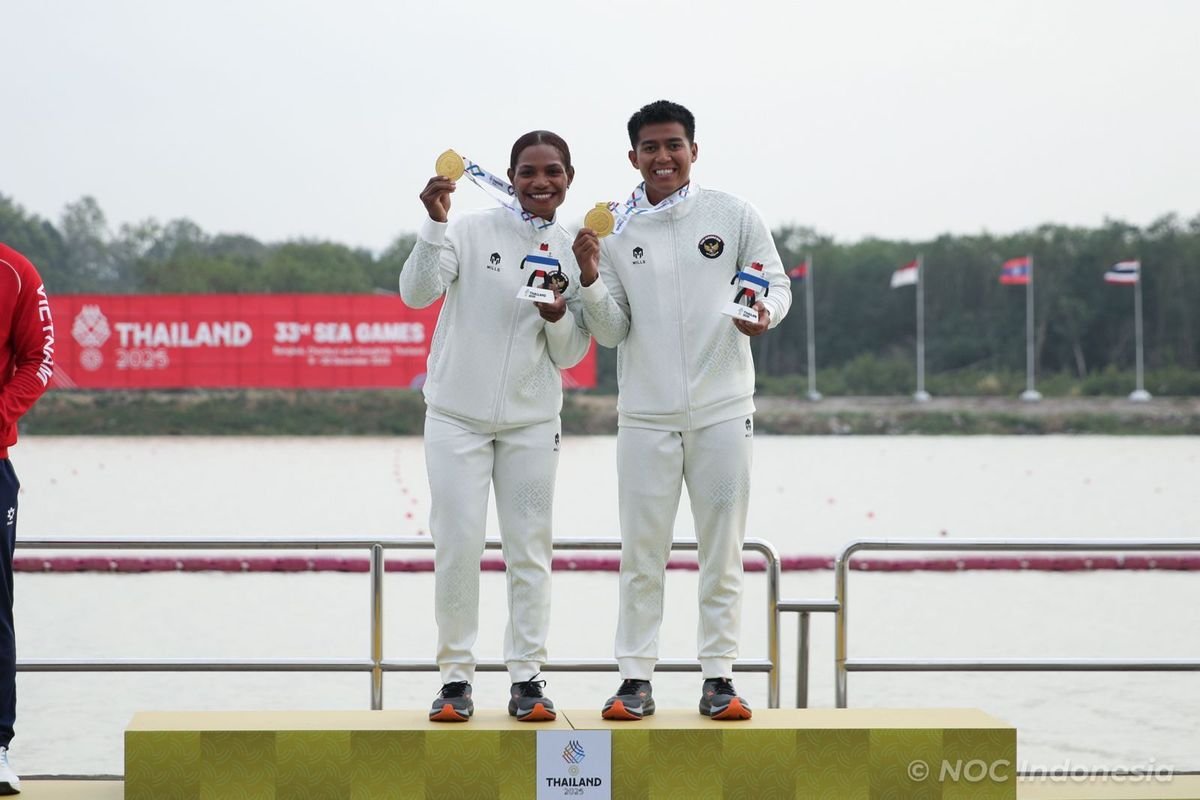Stevani Maysche Ibo dan Subhi Sumbang Emas untuk Indonesia di Mixed Kayak Double 200m SEA Games 2025