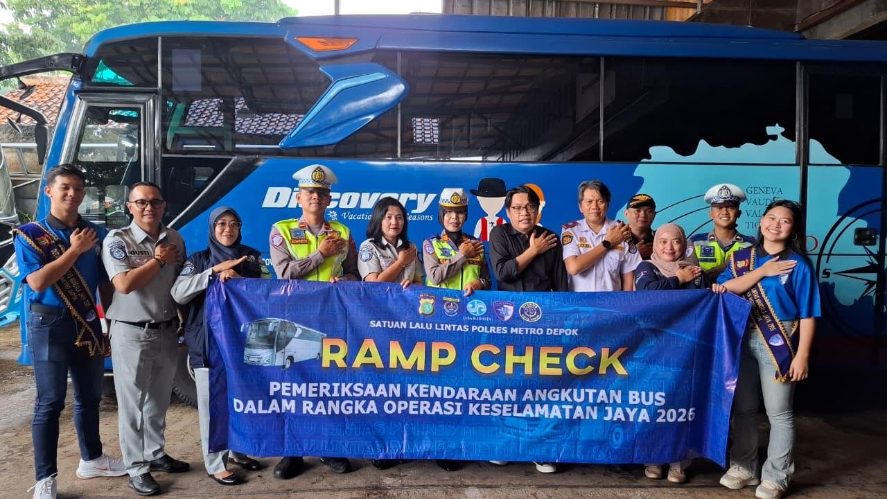 Dukung Operasi Keselamatan Jaya 2026, Jasa Raharja Bogor Bersinergi dengan Mitra Laksanakan Ramp Check di Depok