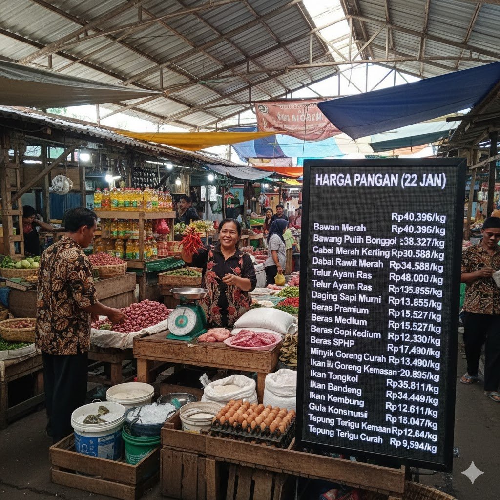 Update Harga Komoditas Pangan Kamis: Bawang Merah dan Telur Ayam Turun