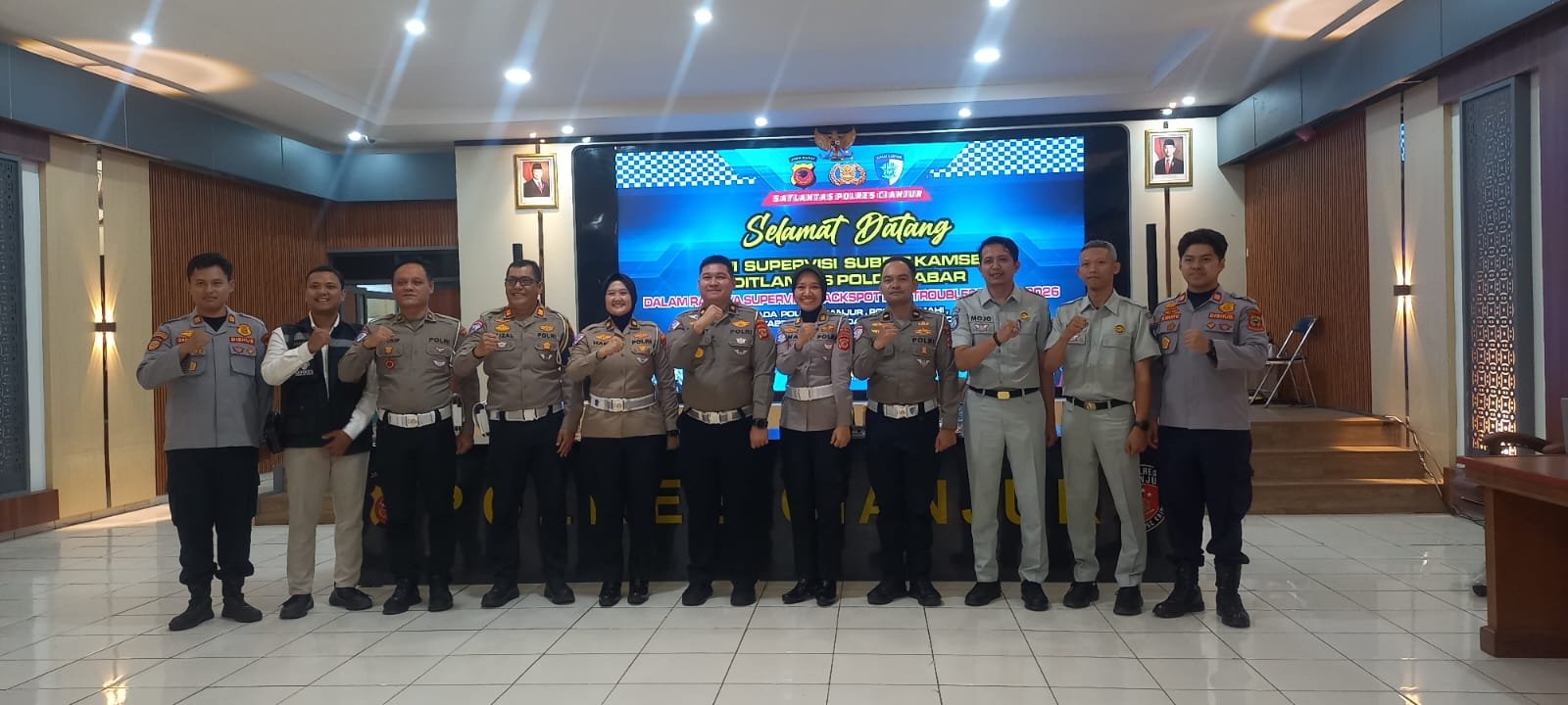 Jasa Raharja Cabang Sukabumi Hadiri Supervisi Blackspot dan Troubelspot bersama Forum Lalu Lintas dan Angkutan Jalan (FLLAJ) di Polres Cianjur