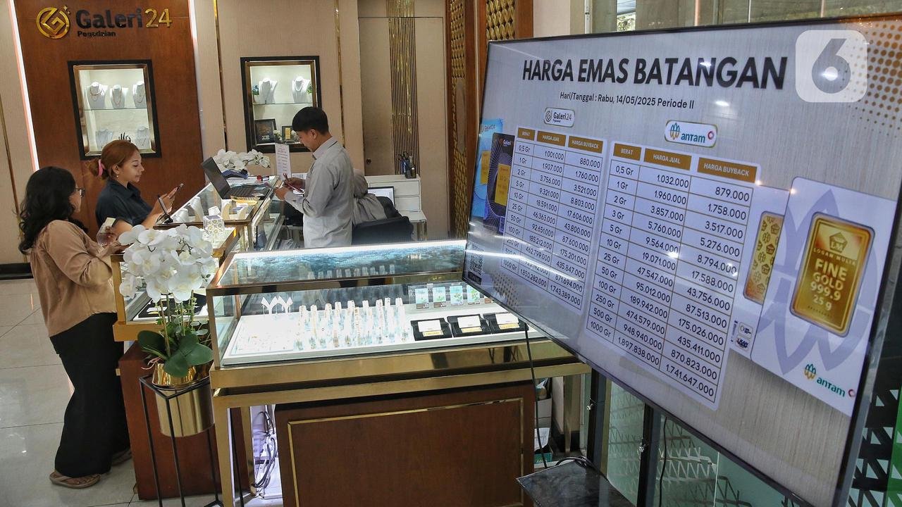 Update Harga Emas Kamis 14 Mei 2026: Antam Melemah di Pegadaian