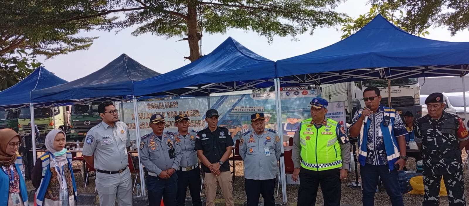 Jasa Raharja Dukung Ramp Check dan Pemeriksaan Kesehatan Pengemudi Angkutan Barang di Tol Cipularang