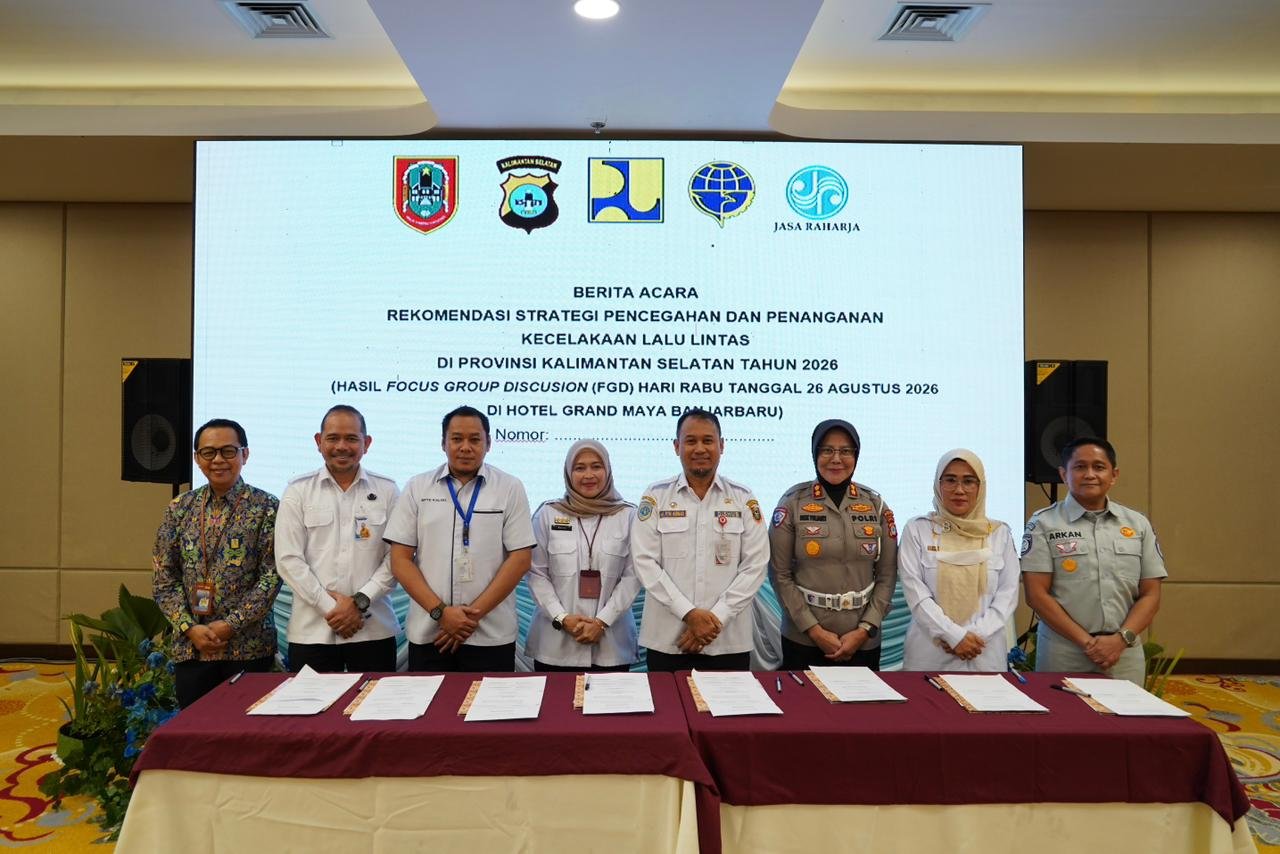 Komitmen Bersama Wujudkan Jalan Berkeselamatan, Jasa Raharja Kalsel Hadiri FGD Strategi Penanganan Kecelakaan Lalu Lintas 2026