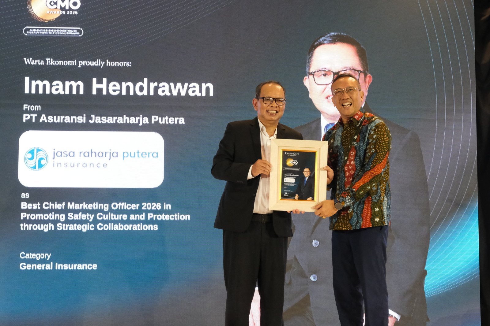Direktur Pemasaran Jasaraharja Putera Raih Indonesia Best CMO Awards 2026