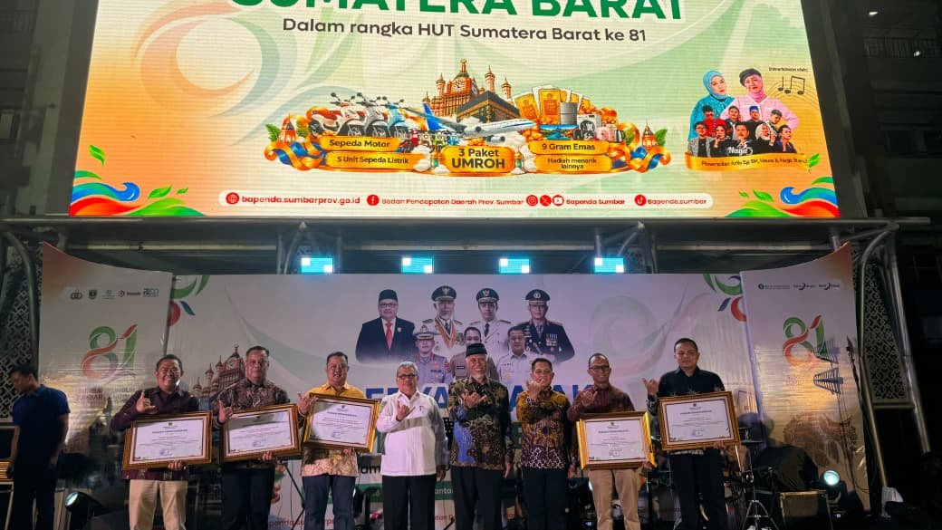 Jasa Raharja Sumbar Terima Penghargaan Gubernur atas Dukungan Optimalisasi Pendapatan Daerah