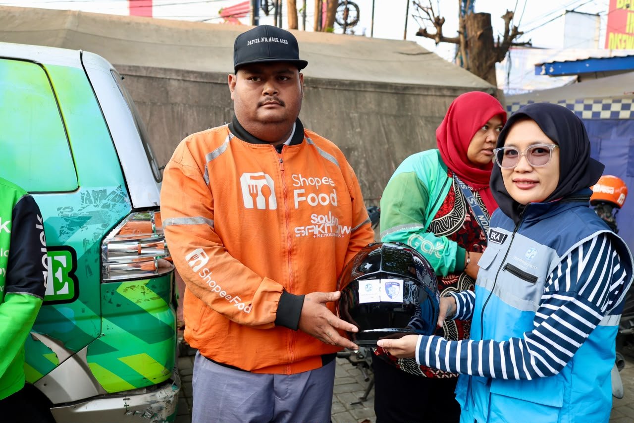 Jasa Raharja Ajak Puluhan Pengemudi Ojol di Sleman Sebarkan Pesan Keselamatan